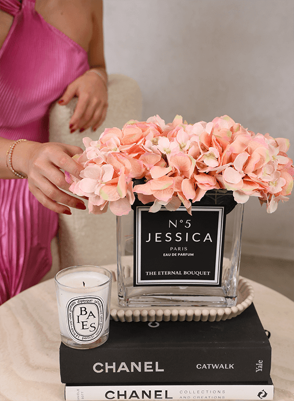 Personalised Glass Vase - Scented Silk Blooms