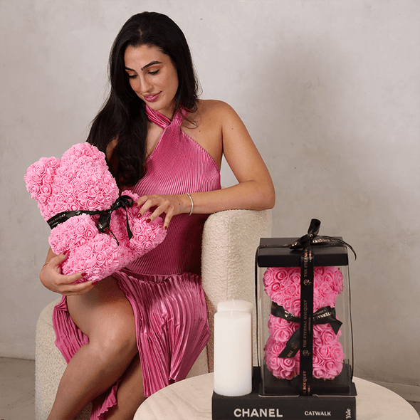 Mini Pink Eternal Rose Bear [FREE GIFT BOX]