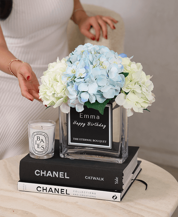Personalised Glass Vase - Grand Scented Silk Blooms