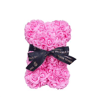 Mini Pink Eternal Rose Bear (25cm) [FREE GIFT BOX]
