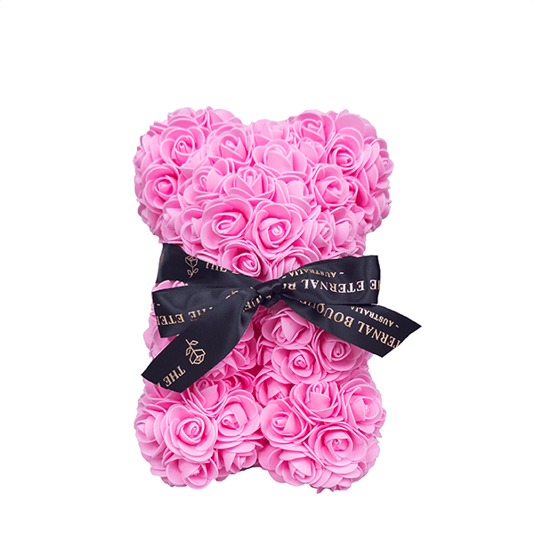 Mini Red Eternal Rose Bear with Pearl Heart