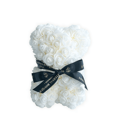 Mini White Eternal Rose Bear (25cm) [FREE GIFT BOX]