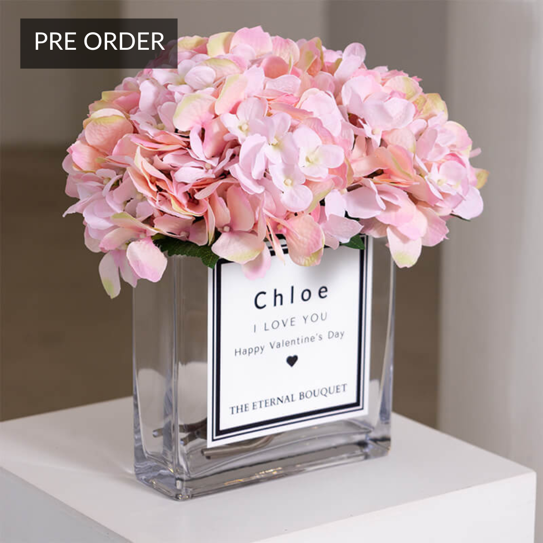 Personalised Glass Vase - Scented Silk Blooms