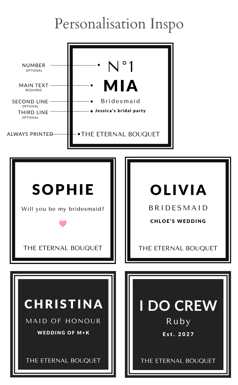 Personalised Bridesmaids Bouquet Keepsake