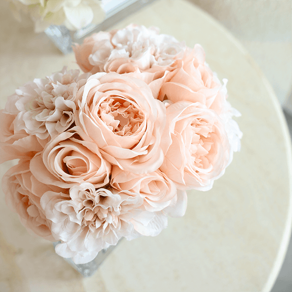 Personalised Glass Vase - Mixed Blush Bouquet