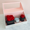 Red Everlasting Rose Set with Scented Candle 