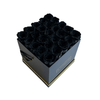 Long Lasting Black roses in black box top view