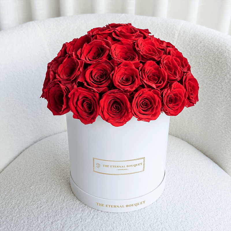 Grand Round Everlasting Rose Bouquet Box with Eternity Roses