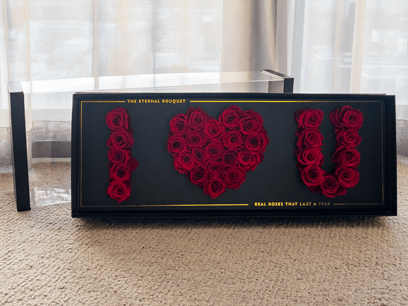 'I LOVE YOU' Red Everlasting Acrylic Rose Box