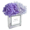 Everlasting Purple Flower Bouquet in a personalised glass vase