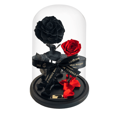 Black and Red Everlasting Rose Dome