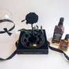 Everlasting Black Rose in a glass dome with Jack Daniel's Whisky 