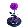 Everlasting Lavender Rose in a glass dome without lid
