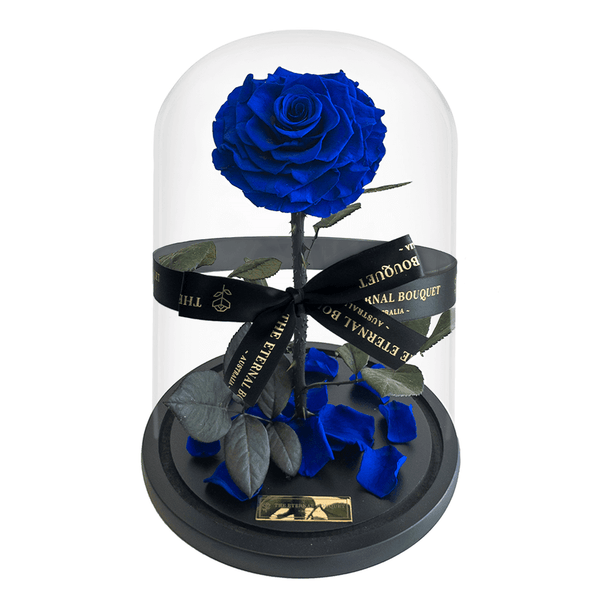Dark blue forever Rose in a glass dome 