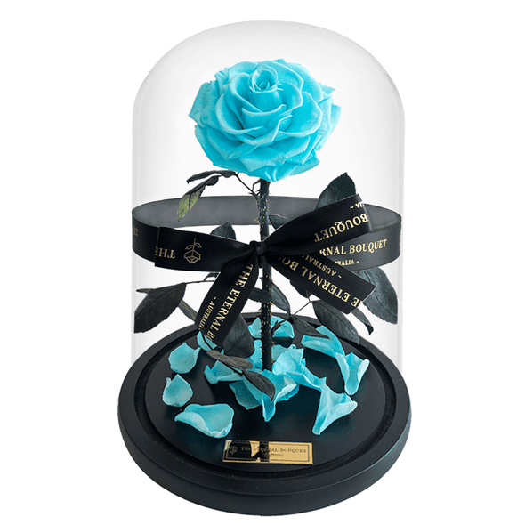 Tiffany Blue Everlasting Rose in a Glass Dome