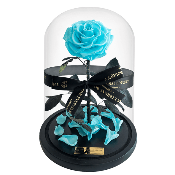 Tiffany Blue Everlasting Rose in a Glass Dome